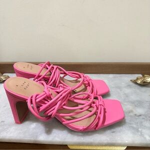 a new day Hot Pink Strappy Block Heel Sandals